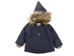 Mini A Ture winter jacket Wang Fur forged iron blue
